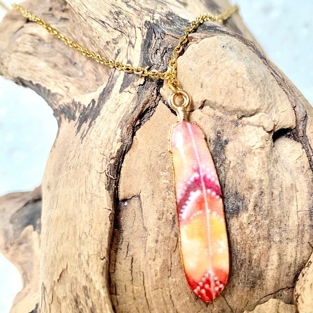 Boho feather rustic necklace w southwestern native vibe